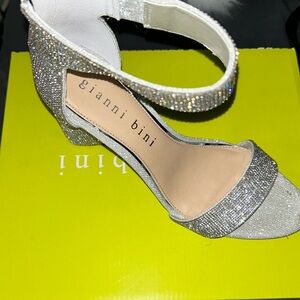 shiny silver gianni bini heels- size 10.